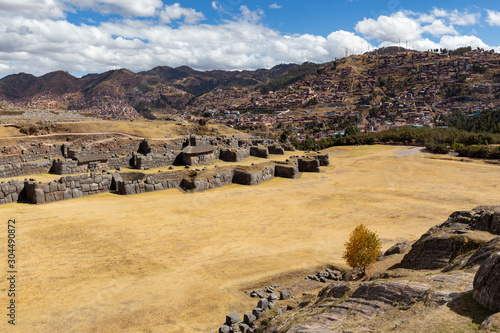 View of the ruins of Sacsayhuaman. Cusco, Peru.
