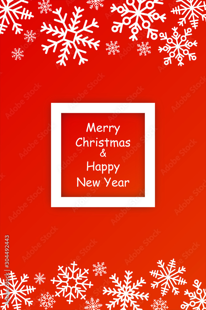 christmas card with snowflakes and place for your text