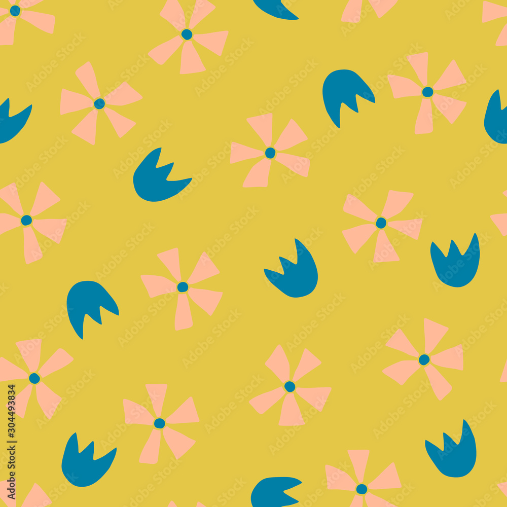 Floral seamless pattern in scandinavian style. For textile, wrapping, wallpaper.