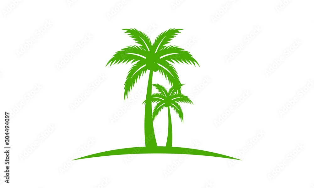 coconut tree logo design. Nature product coconut oil emblem. 