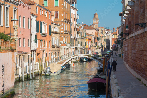 Venice - Fondamenta Giardini street and canal.