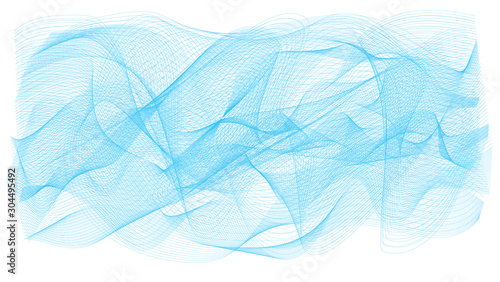 abstract blue wave lines on white background