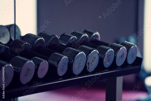 closeup of  weight dumbel gym photo
