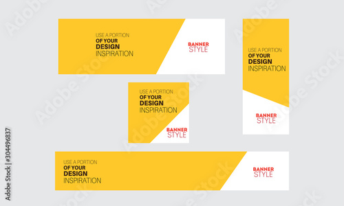 Set of vector banner background design - yellow, white