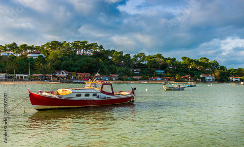 Boats in the Arcachon Basin in Gironde  Nouvelle-Aquitaine  France