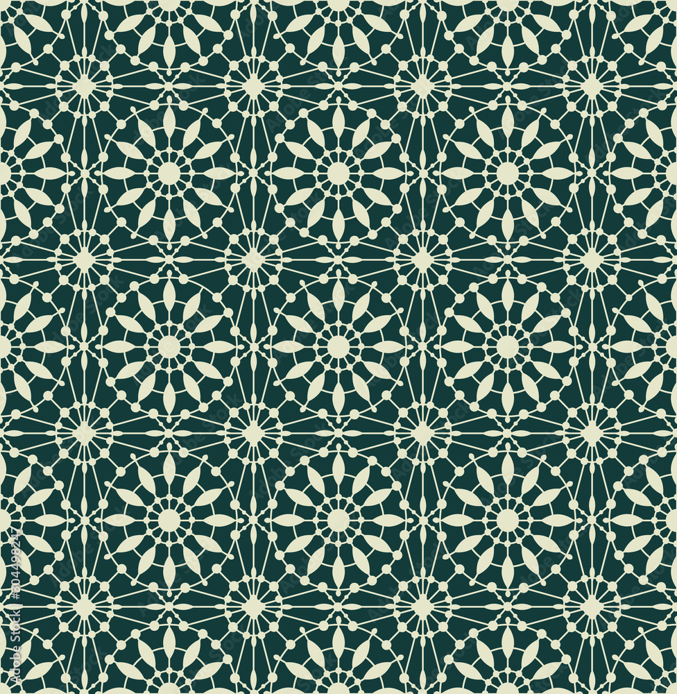 Fototapeta premium Vector Lace Snowflakes Seamless Pattern