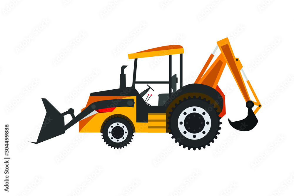 backhoe car isolated on white backhoe car isolated on white