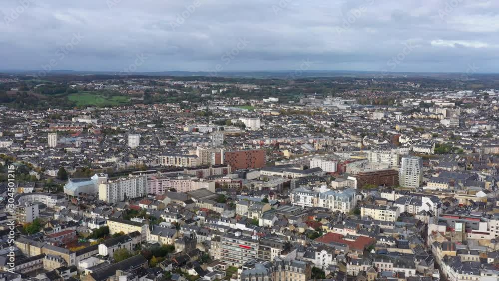 Urban aerial view le Mans buildings Nord Gare Liberation neighborhood France Urban aerial view le Mans buildings Nord Gare Liberation neighborhood France