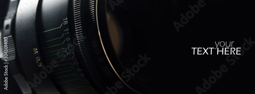 Camera lens with the copy space photo