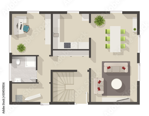 detailed floor plan with interior design