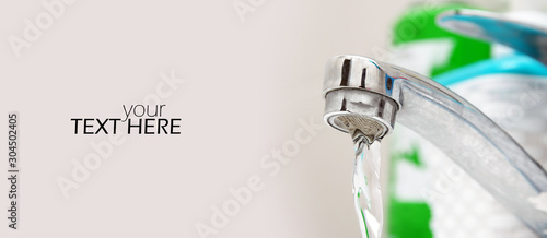 Obraz na plátně Water tap with the copy space
