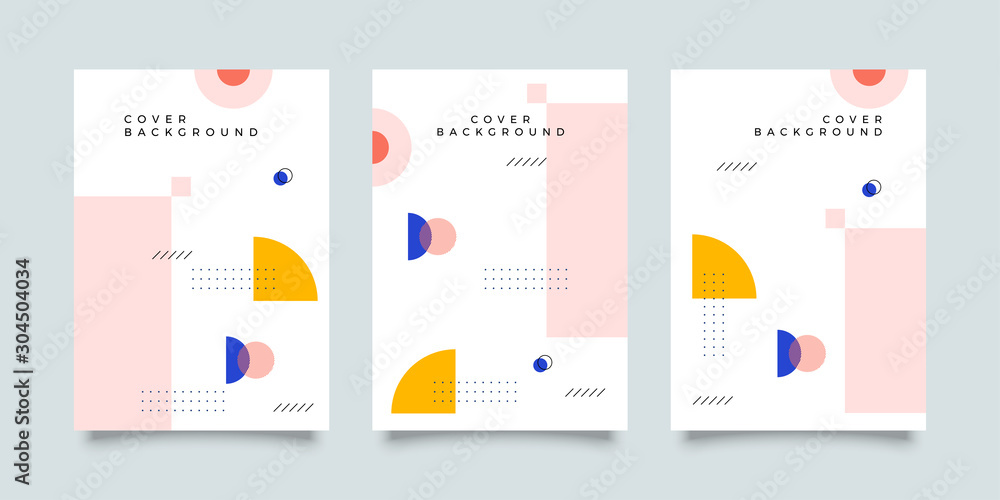 Covers with trendy minimal design. Cool geometric backgrounds for your design. Applicable for Banners, Placards, Posters, Flyers etc. Eps10 vector template.