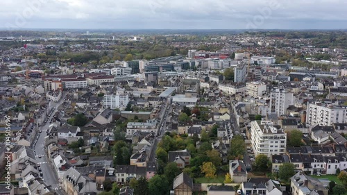 Wallpaper Mural Aerial view urban area le Mans houses and buildings cloudy day urban area France Sarthe Torontodigital.ca