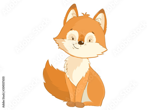 Cute fox cartoon vector clipart for kids
