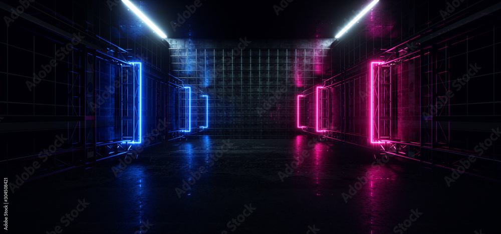 Purple Blue Tunnel Sci Fi Futuristic Virtual Neon Laser Alien Spaceship Lines Glowing Corridor Concrete Cement Asphalt Dark Night Stage Cyber 3D Rendering Purple Blue Tunnel Sci Fi Futuristic Virtual Neon Laser Alien Spaceship Lines Glowing Corridor Concrete Cement Asphalt Dark Night Stage Cyber 3D Rendering