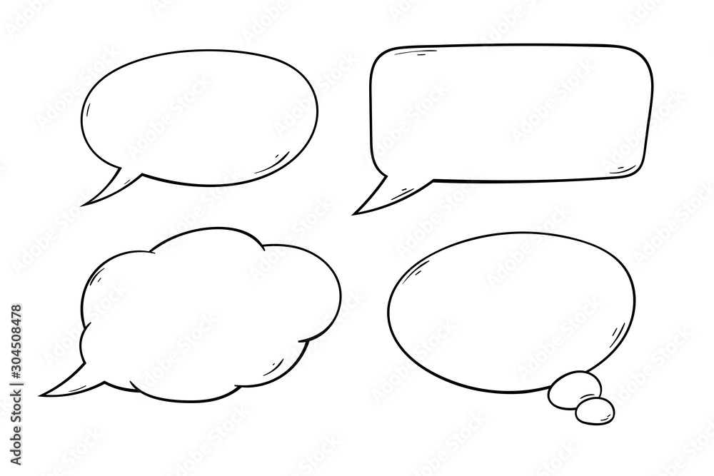 Speech bubbles. Hand drawn sketch Speech bubbles. Hand drawn sketch