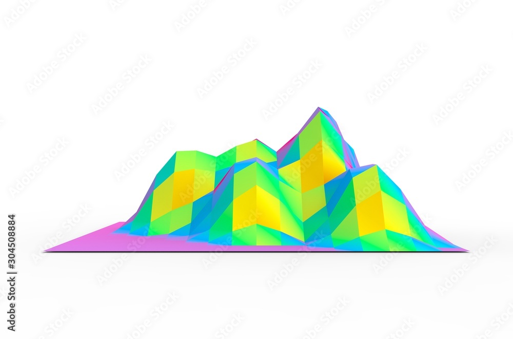 Obraz premium 3D Graphic Mountain on White 3D Rendering