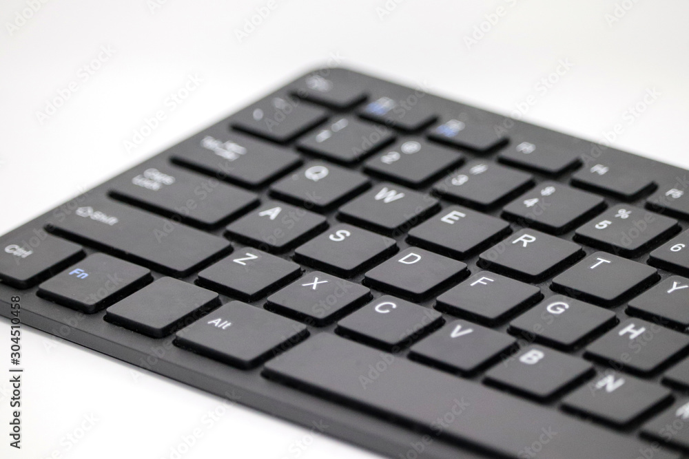 Black keyboard on a white background