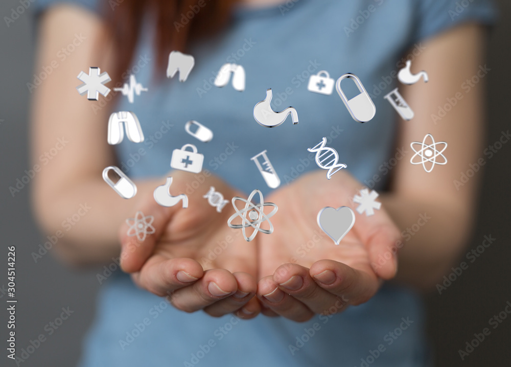 health care icon pattern medical innovation concept .