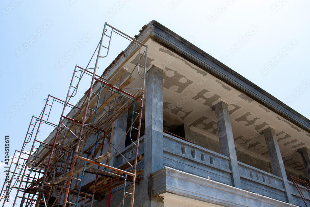 A two floor building under construction A two floor building under construction