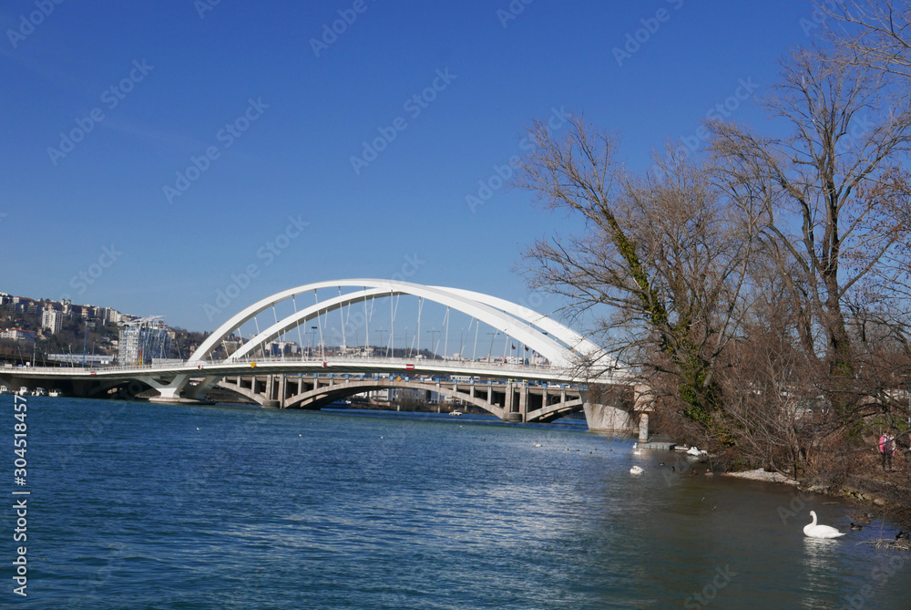Naklejka premium city of lyon, in the rhone alpes region in france