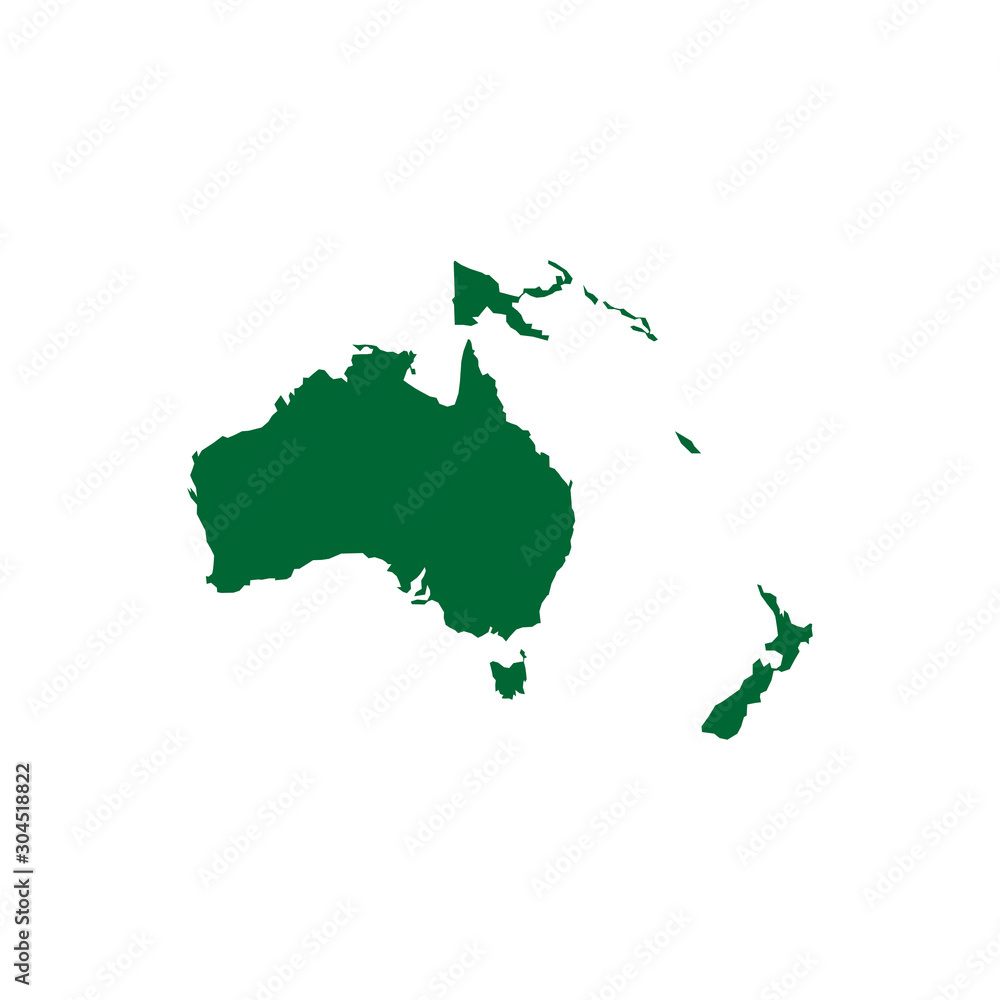 Australia map vector, on white background, vector illustration.
