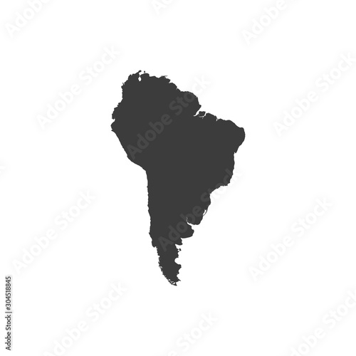 South America on white background  vector illustration.