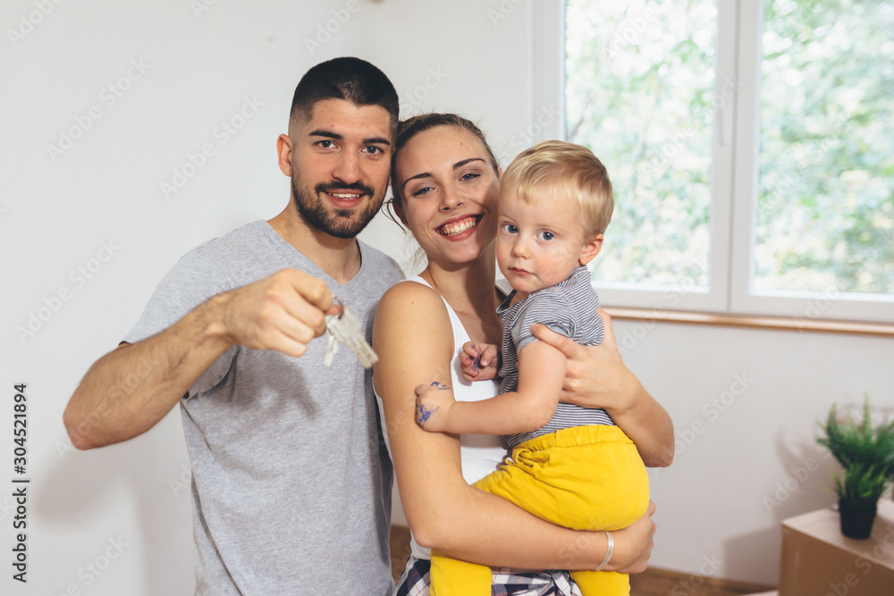 happy family moving in they new apartment happy family moving in they new apartment