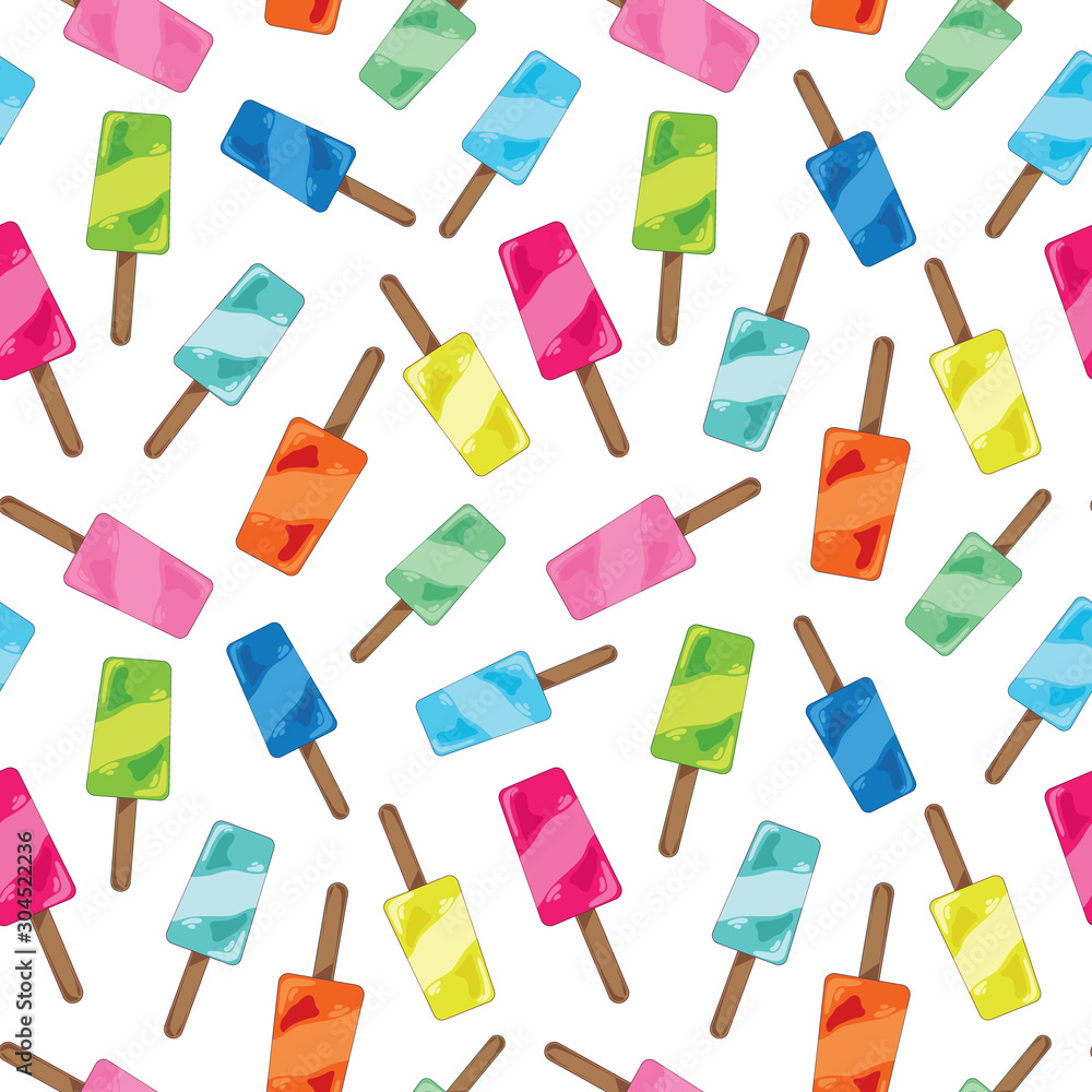 Seamless pattern with illustration of ice cream and transparent background Seamless pattern with illustration of ice cream and transparent background