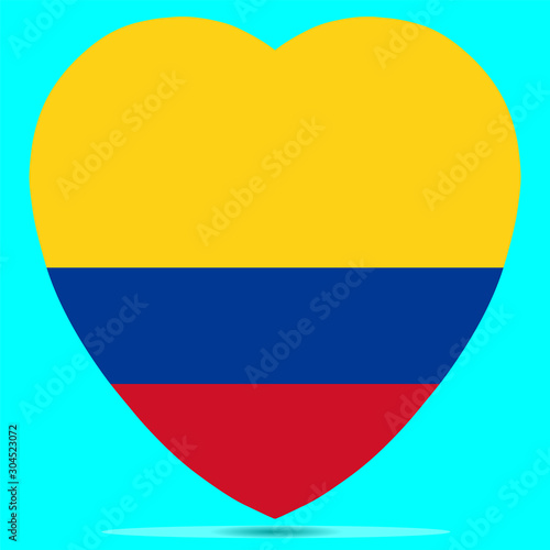 Free Download Colombia Flag In Heart Shape Vector illustration Eps 10 - GFXLoad