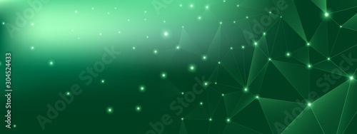 Technology Poster. Big Data Business. Green 