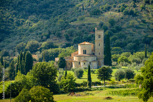 Принти на полотні Sant'Antimo Abbey, Castelnuovo dell Abate, Montalcino, Tuscany, Italy