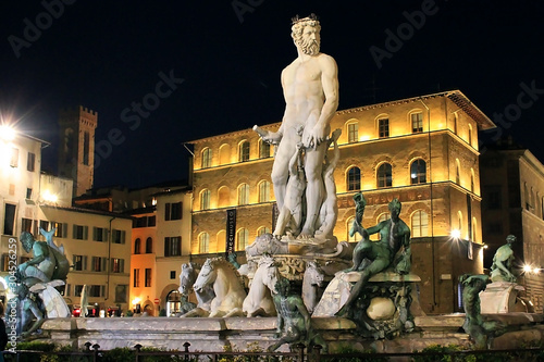 Florence evening. Neptune Fountain