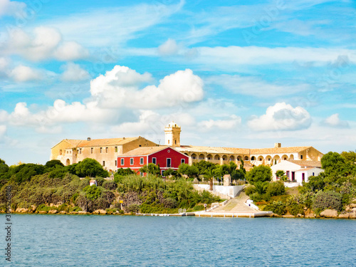 Obraz na plátně The old military hospital on the island Illa del Rei at the harbor of Mahon, Menorca - Spain