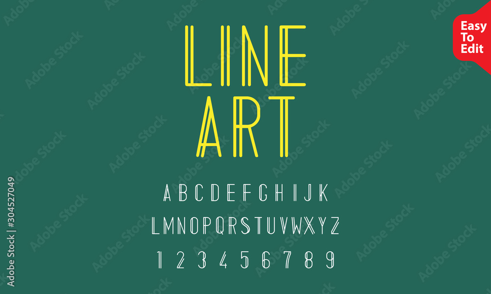 line art alphabet font. line letters and number. Stock vector design. line art alphabet font. line letters and number. Stock vector design.