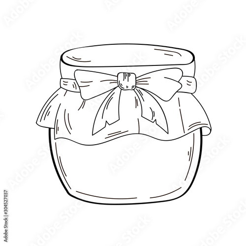 Vector drawing of decorative jar. Isolated drawing on white background. Images can be used for websites, web design, flyers, stairs, wallpapers,prints, print on fabric, shop windows, cafes.