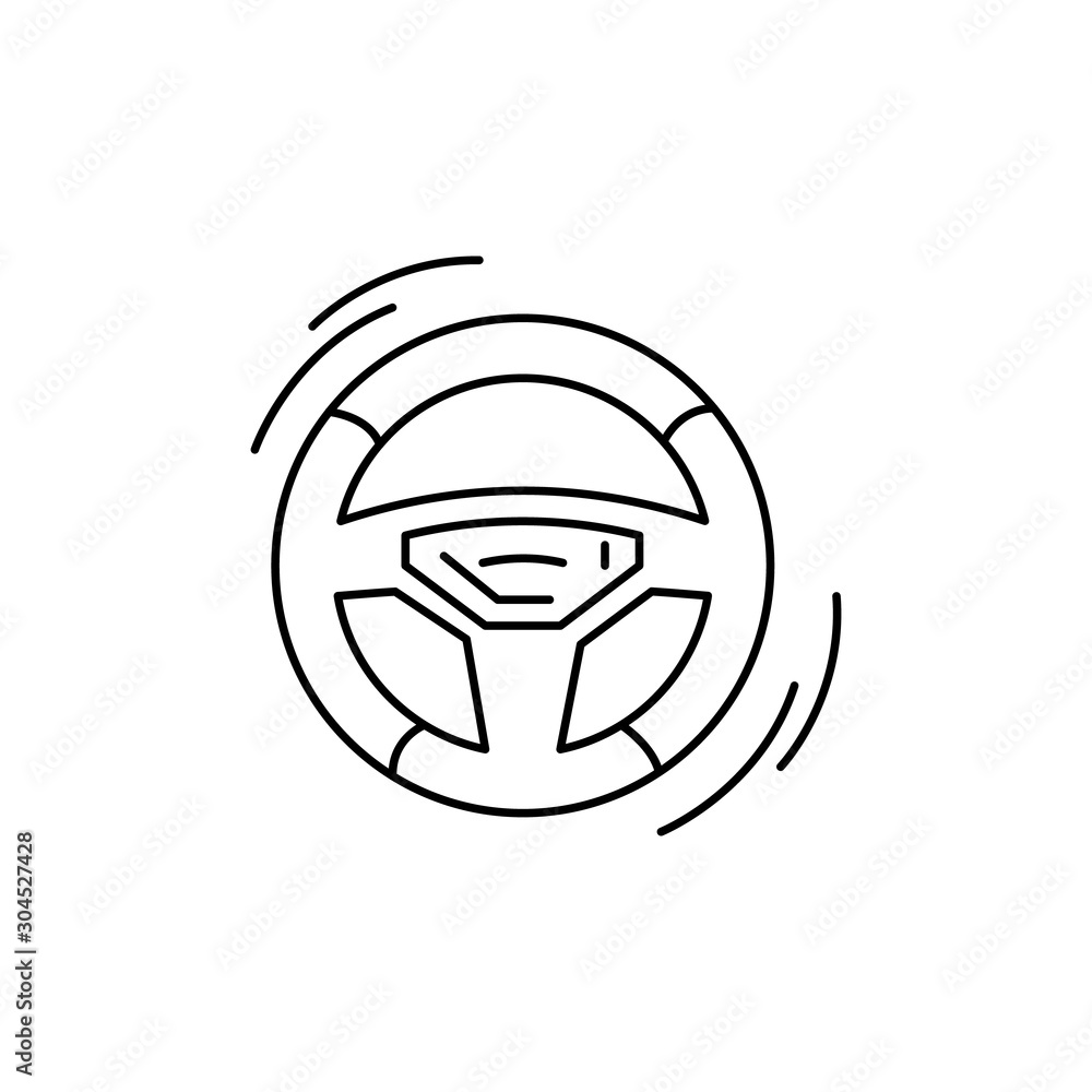 steering wheel, drive, car line icon on white background steering wheel, drive, car line icon on white background
