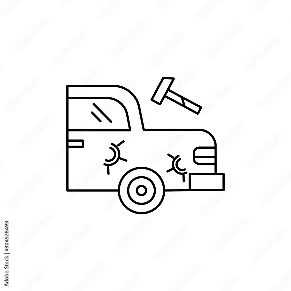 car service, hammer, repair line icon on white background car service, hammer, repair line icon on white background