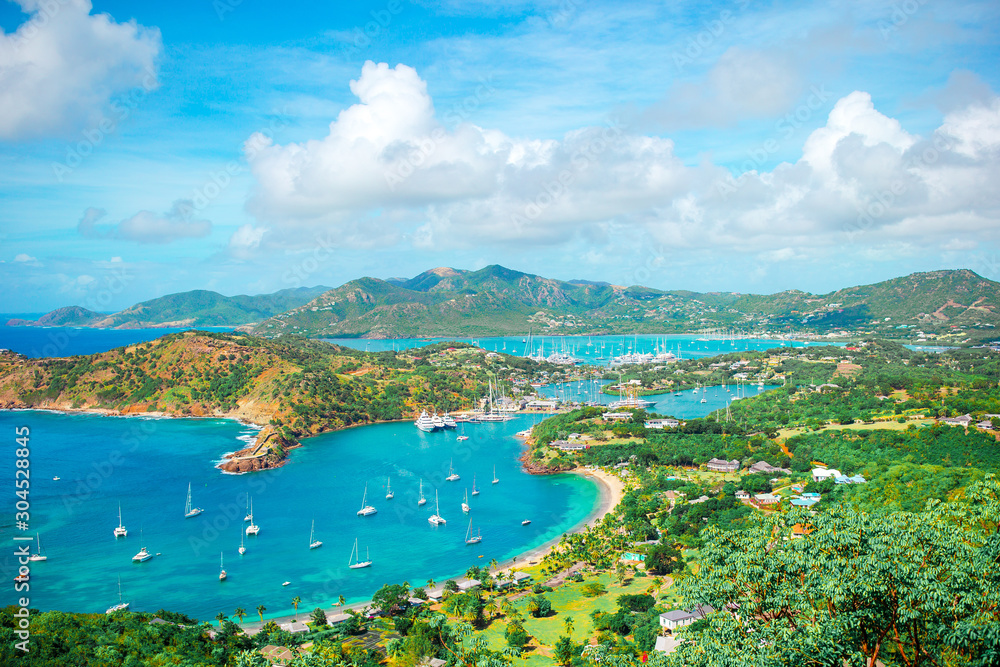 View of English Harbor from Shirley Heights, Antigua