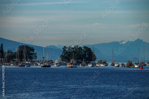 Nanaimo marina with recreational boats, BC, Canada