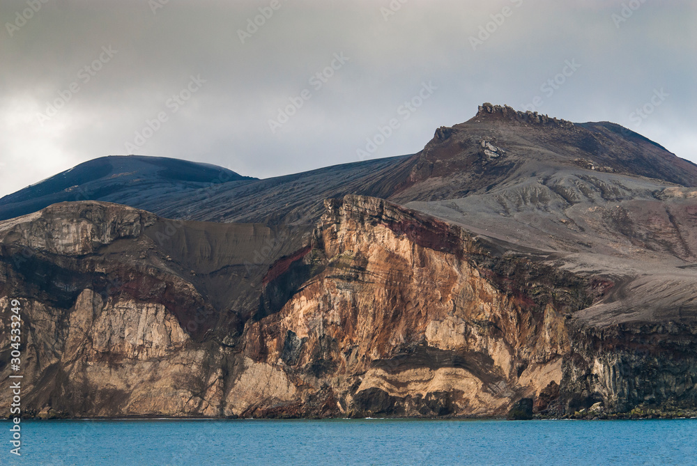 Volcanic coastal landscape, Deception Island, Antártica