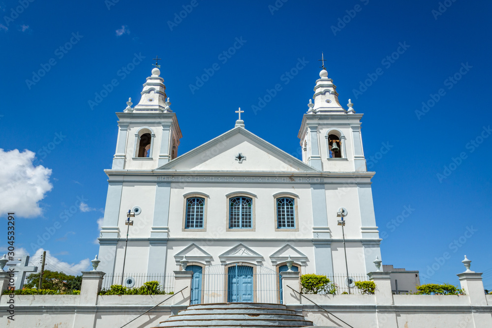 Mother Church of St. Joseph, a fine example of Neo-Classical religious architecture of Brazil, located in the southern region of the country. Features various sacred images.
