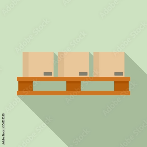 Full pallet box icon. Flat illustration of full pallet box vector icon for web design