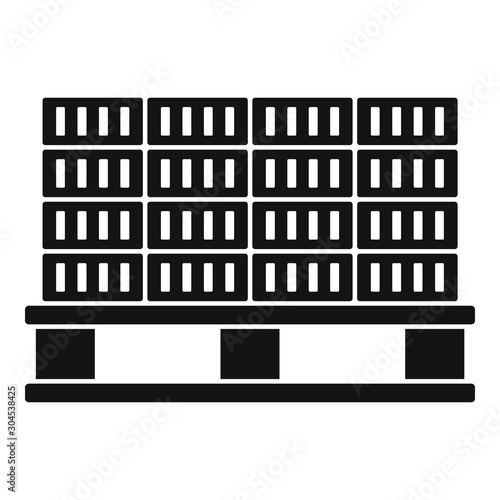 Bricks pallet icon. Simple illustration of bricks pallet vector icon for web design isolated on white background