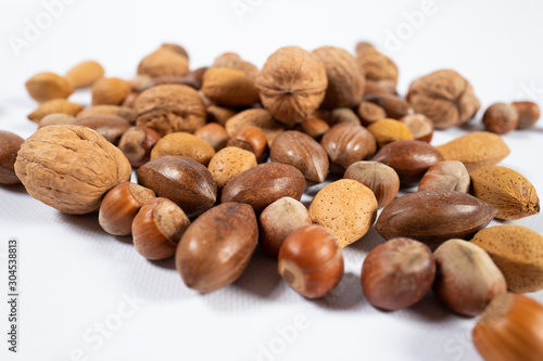 Mixed Nuts in shell stock photo
