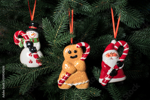 christmas toys on the christmas tree