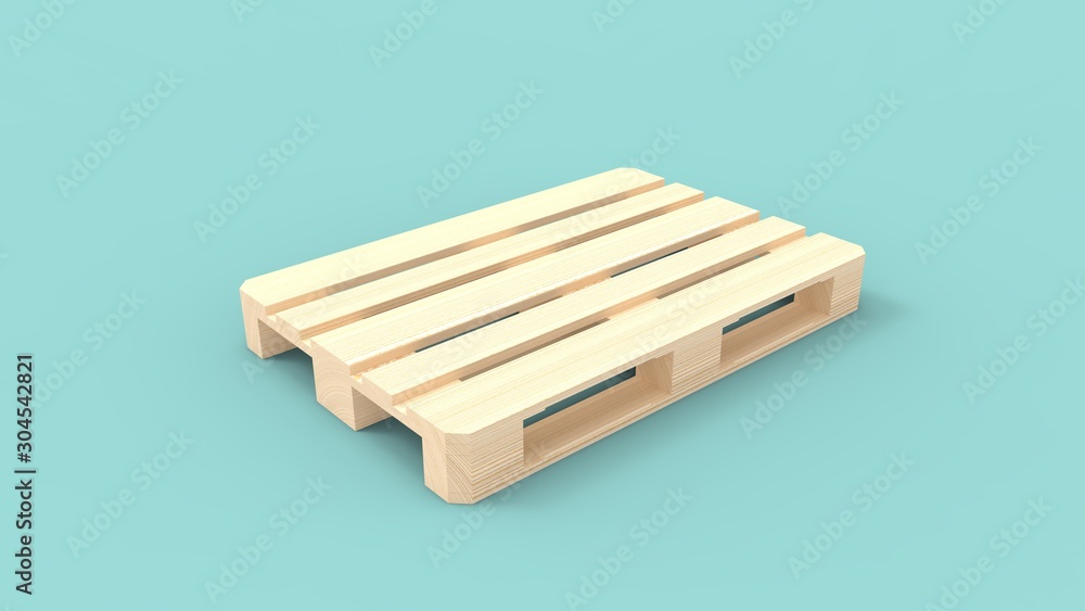3d rendering of a pallet isolated in a studio background