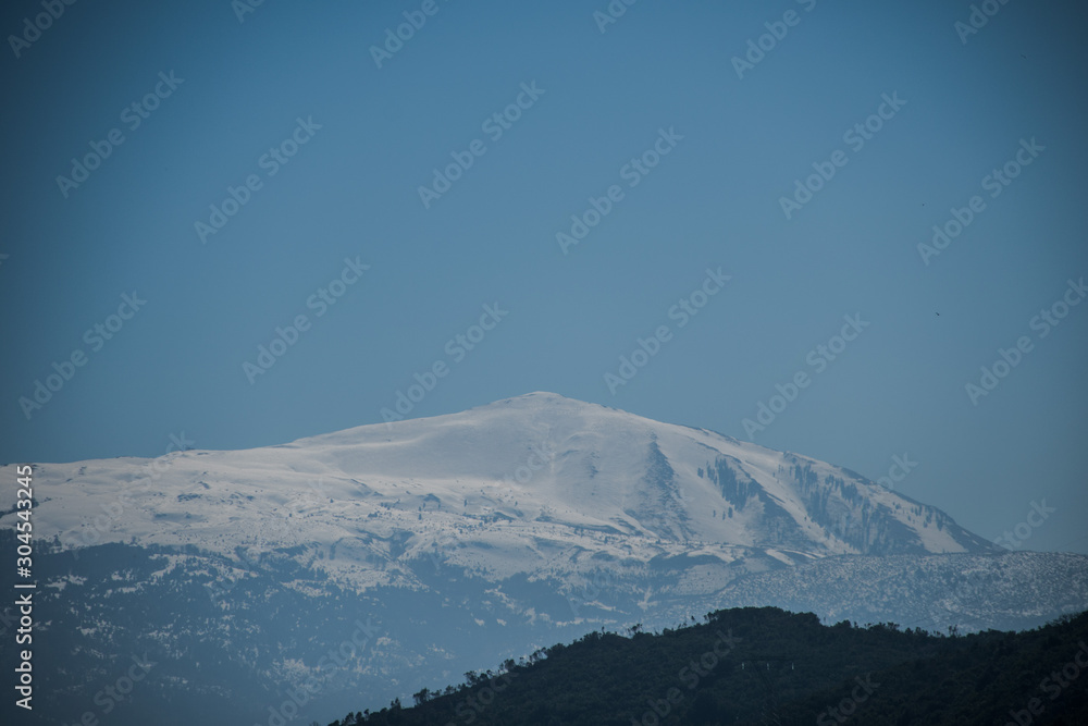 Watching the snowy Mount Olympus from Platamon