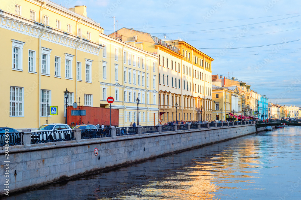 Downtown street canal, Saint Petersburg