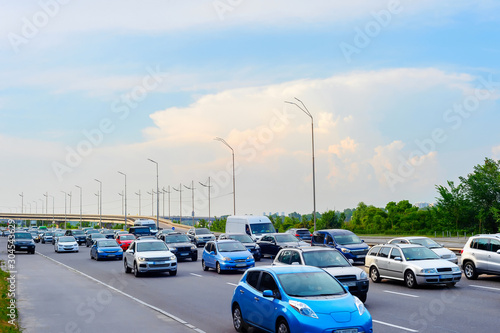 Cars traffic jam, rush hour